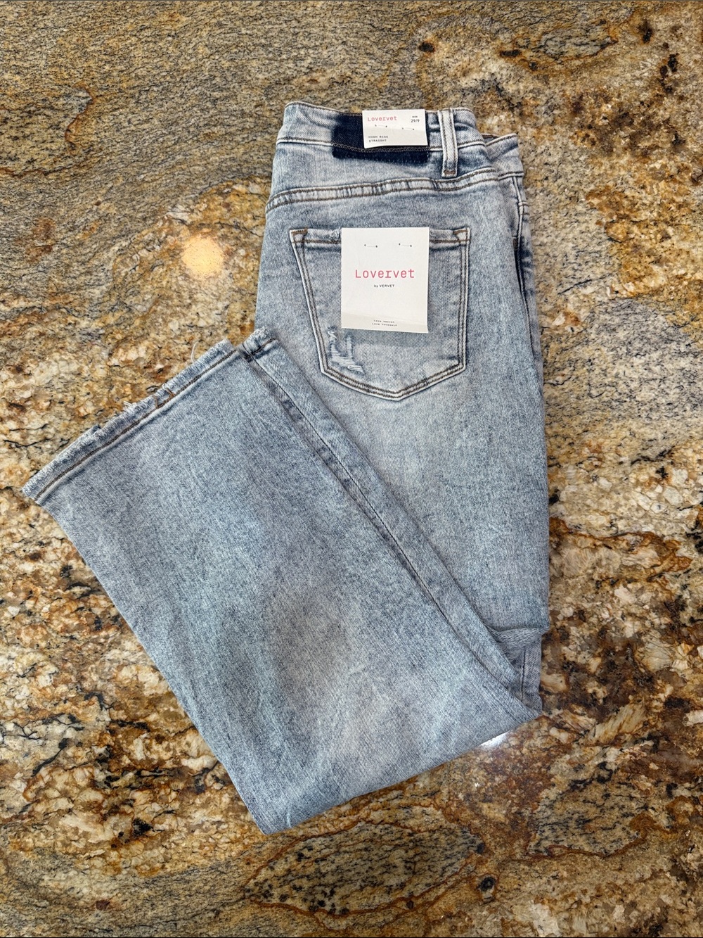 Lovervet Women's Straight Leg Jeans in Light Blue Wash